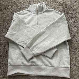Women’s Light Gray Quarter-Zip Sweater Pullover